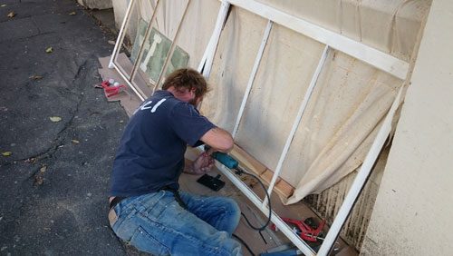 removing the glass we use specialist equipment so the glass does not break and we can re-use the glass in other restoration projects. in Brunswick conservation areas Hove