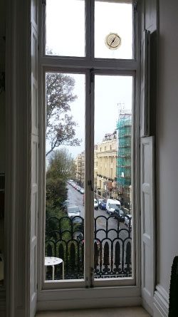 french doors have been left to the elements facing Brighton seafront Before the full door restoration East Sussex