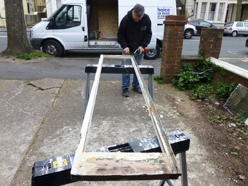 Due to just the size of over 10 feet you can see just how big these french doors really are in Brunswick Square Hove