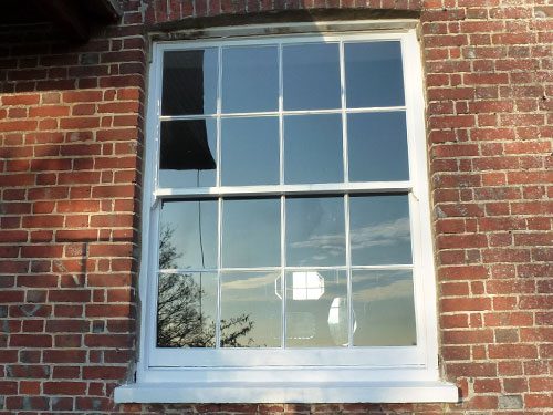 finished outside view of the Georgian sash windows with fitted draught proofing Brighton and Hove Sussex