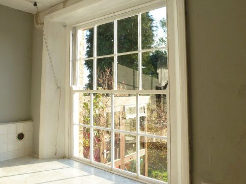 the finished sash windows rehung with fitted draught excluders in Brighton and Hove east sussex