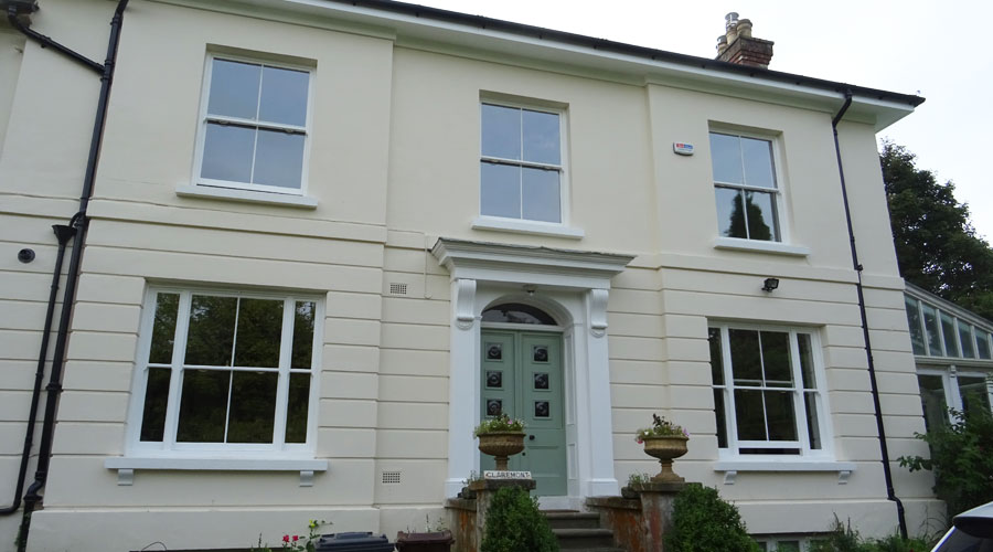 period property sash windows fully restored with slimlite double glazing in the original sashes in Uckfeild and brighton and hove, haywards heath, worthing, lewes, east sussex
